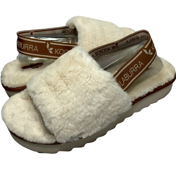 NWOT Koolaburra by Ugg Cream Fuzz II Slip on Sandals 10 - Picture 7 of 7